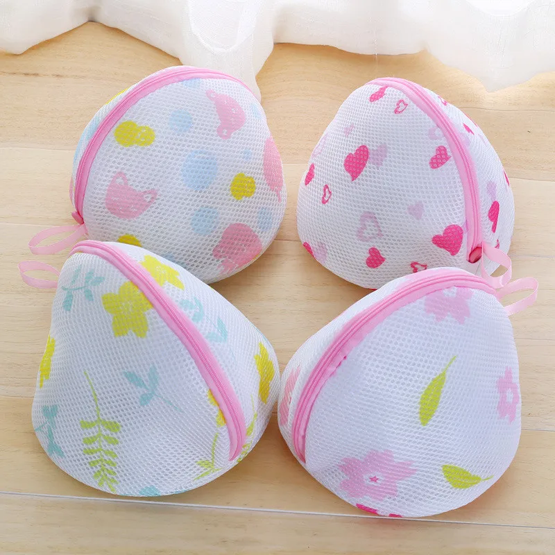 Современный стильный мешок для стирки бюстгальтеров на молнии с принтом сердца