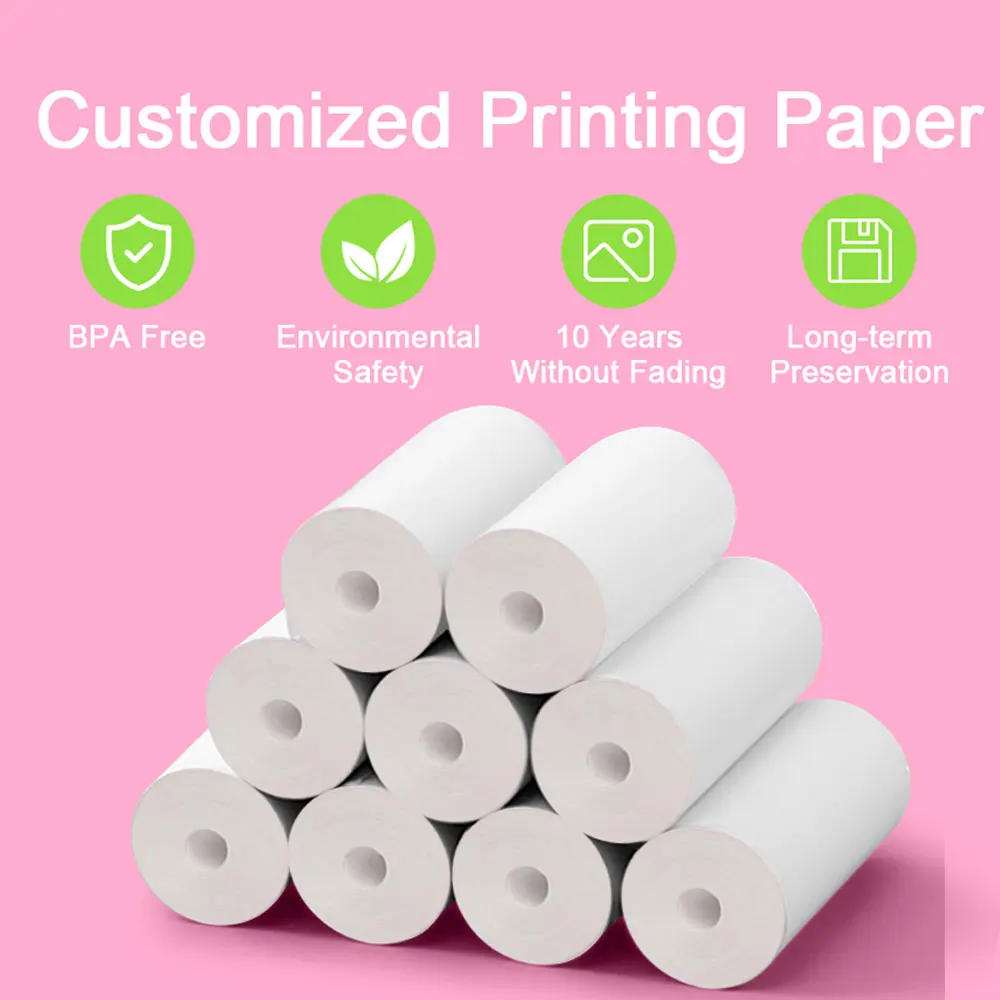 Hot Sell 10 Rolls 20 Rolls Thermal Printing Paper for Kid Camera Kid's Printing Camera Cash Register POS Receipt Printer Paper