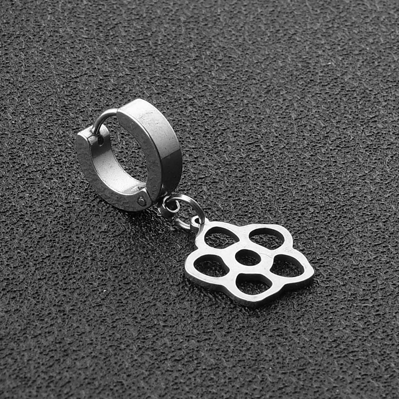 

Korean Fashion 1PC Stainless Steel Hollow Flower Earrings for men and women