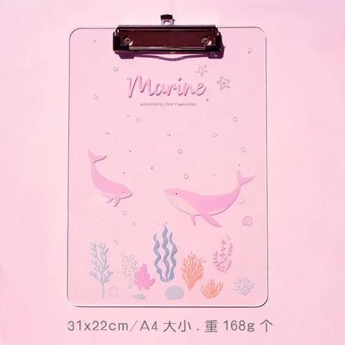 Pink whale ROWBOE симпатичные канцелярские принадлежности kawaii папка A4 доска папка офисные принадлежности коврик канцелярская акриловая письменная доска kawaii принадлежности - Цвет: Pink whale