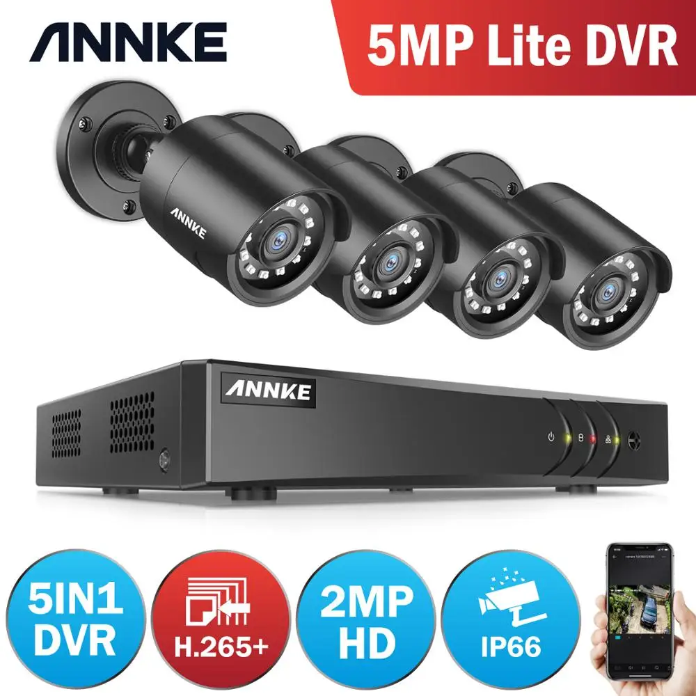 ANNKE 4CH 1080P CCTV камера DVR система 4 шт. водонепроницаемый 2.0MP HD TVI Bullet s домашний