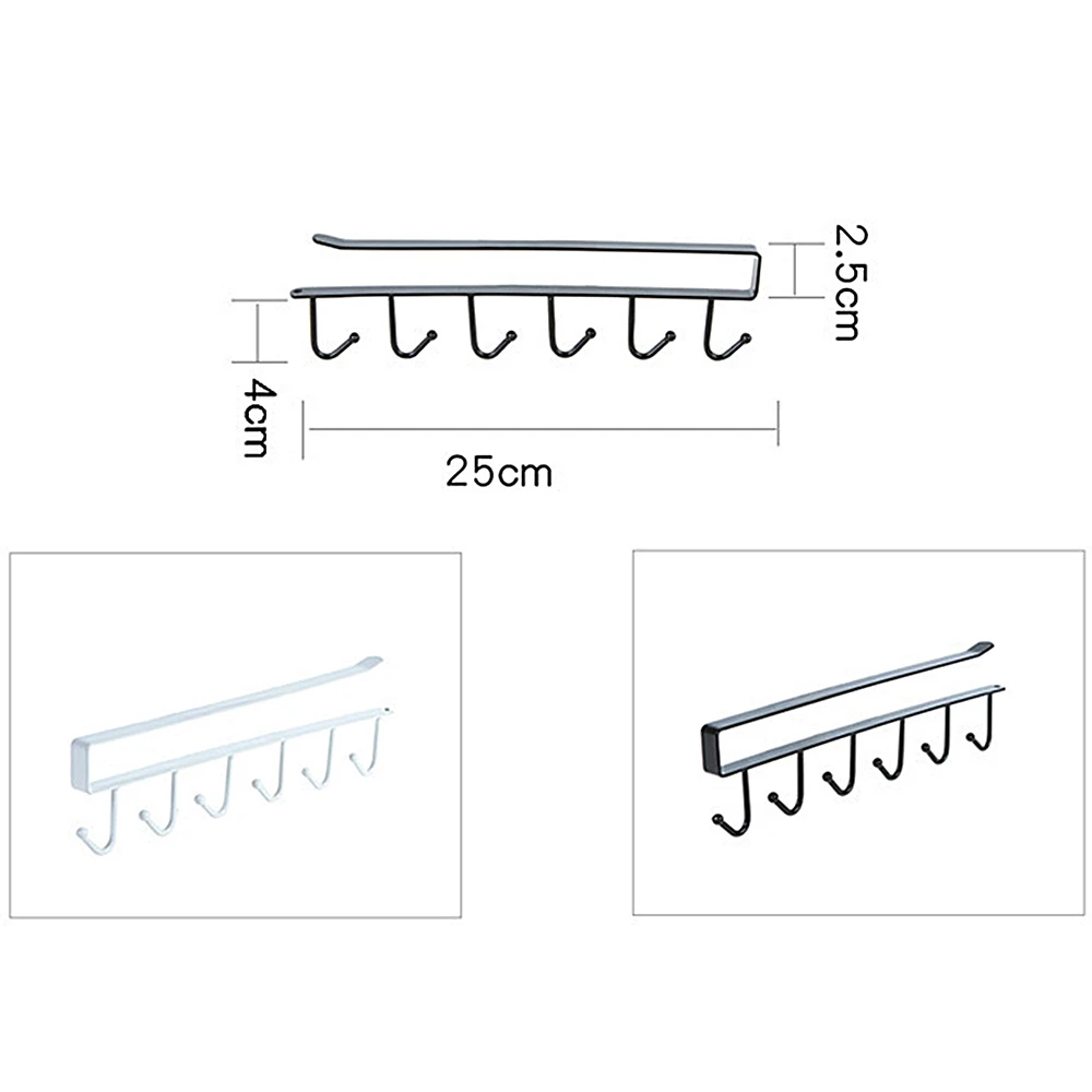 Подвесная железная вешалка для чашек 6 крючков | Дом и сад