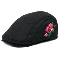 unisex autumn winter floral wool blend vintage newsboy caps women warm beret hat ivy gatsby cabbie hats driving hunting cap