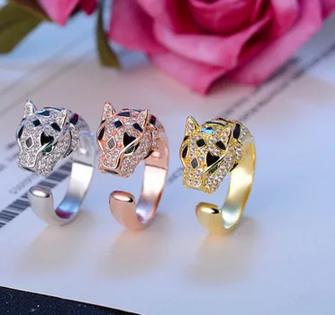 Классические роскошные кольца с пантерой Одежда высшего качества украшением в