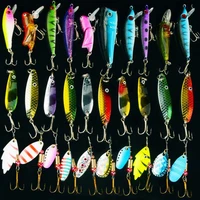free shipping 30pcslot mixed colo fishing lure set fishing tackle spoonspinnerhard lure artifical bait pesca
