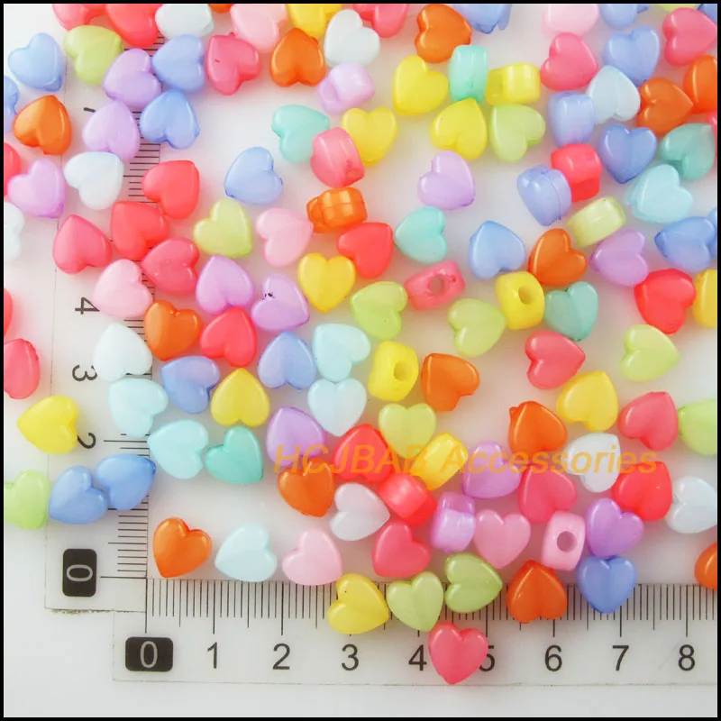 100 шт. акриловые бусины-разделители в форме сердца 8 5 мм | Украшения и аксессуары