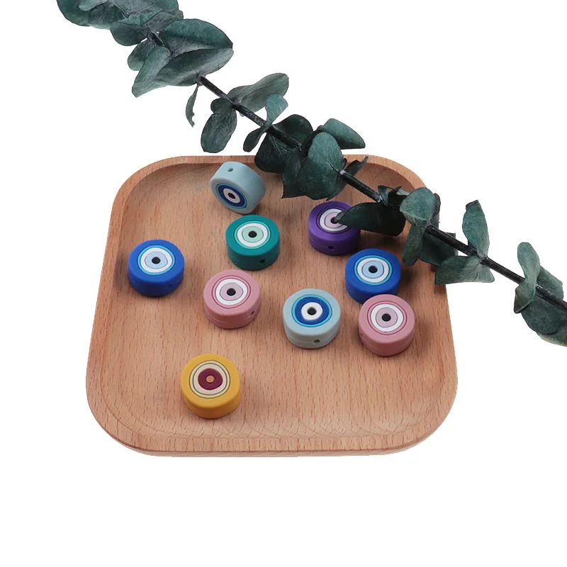 Cuentas de silicona de colores para dentici&oacute;n de beb&eacute;, cadena de chupete de lactancia de grado alimenticio, juguetes para beb&eacute;s, 50 Uds.-0
