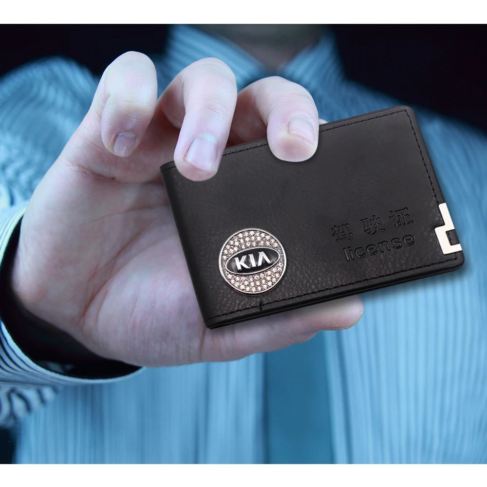 

Auto Driver License Bag PU Leather Cover for Car Driving Documents Card Credit Holder Wallet Case For KIA Motors Cerato Sportage