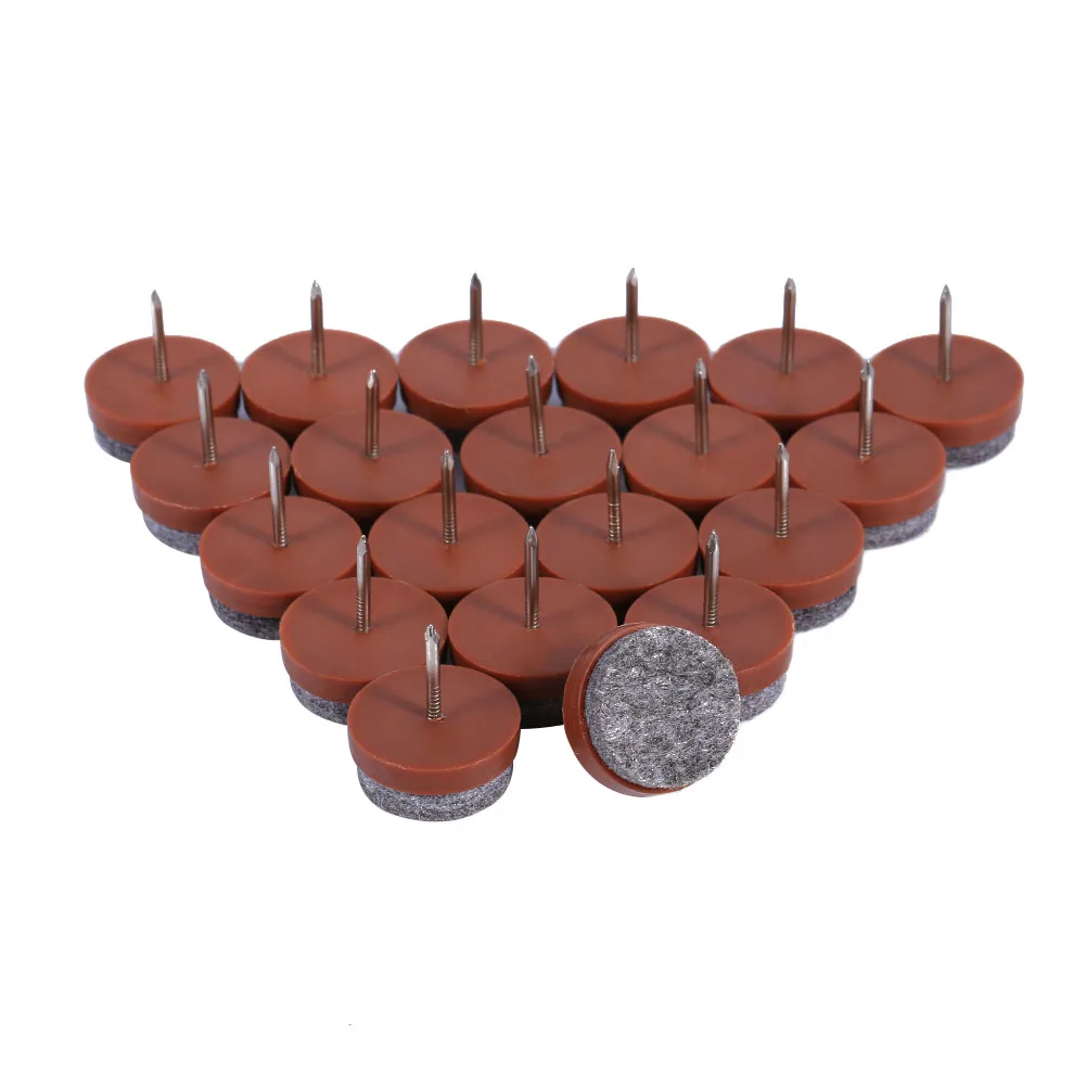 

20 PCS 24mm Furniture Table Chair Leg Floor Felt Pad Skid Glide Slide DIY Felt nail protectors for protecting floors Furniture
