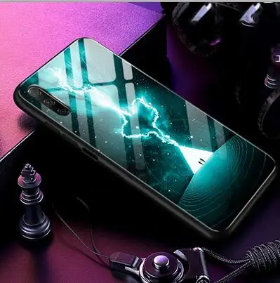 Небесно-голубой Закаленное Стекло чехол для Huawei Honor 9 X 9x Мягкая силиконовая накладка на заднюю панель для Huawei Honor 9X9 x звездным узором защитный чехол для телефона - Цвет: Небесно-голубой