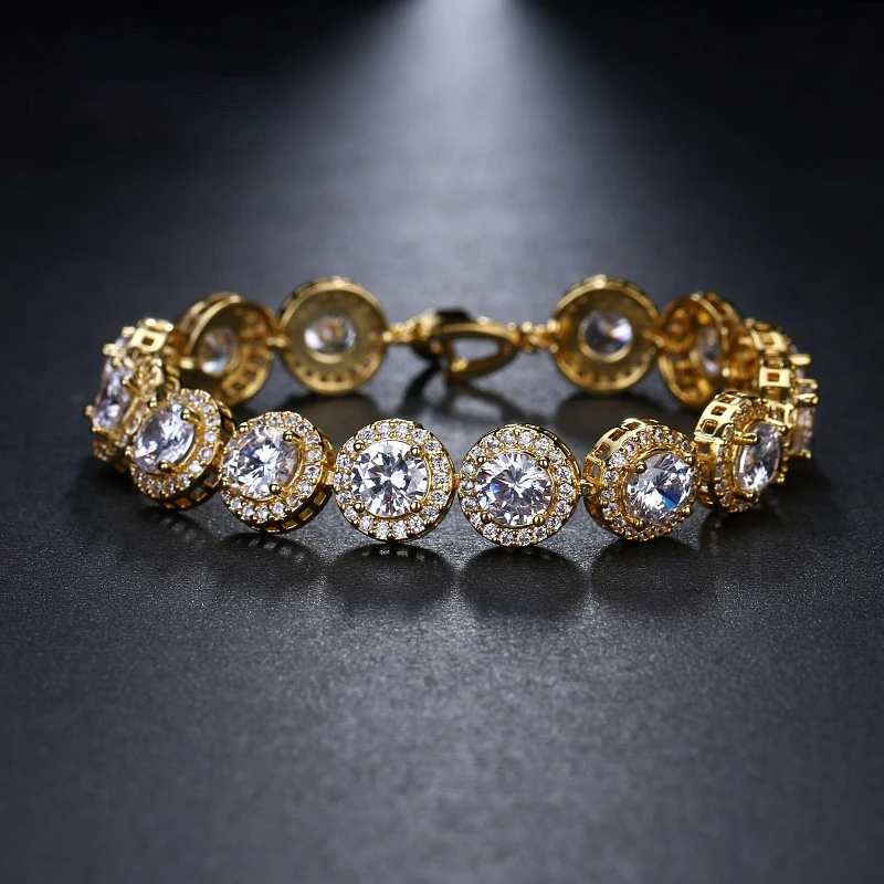 

New Fashion Classic AAA Cubic Zircon Clear Crystal Tennis Bracelets For Women Hip Hop Accessories Wedding Jewelry