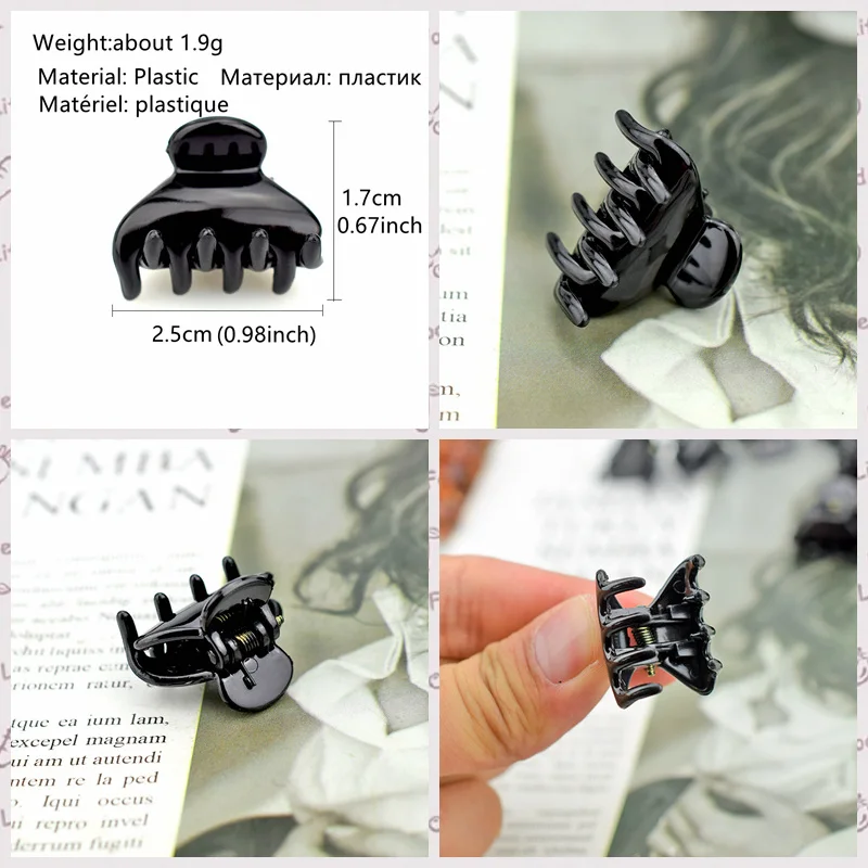 

12pcs/pack Black Hair Claw Clips for Women Girls Hair Accessories 2.5cm Plastic Crab Brown Hairpin Clamp Hairclip Fashion Gifts