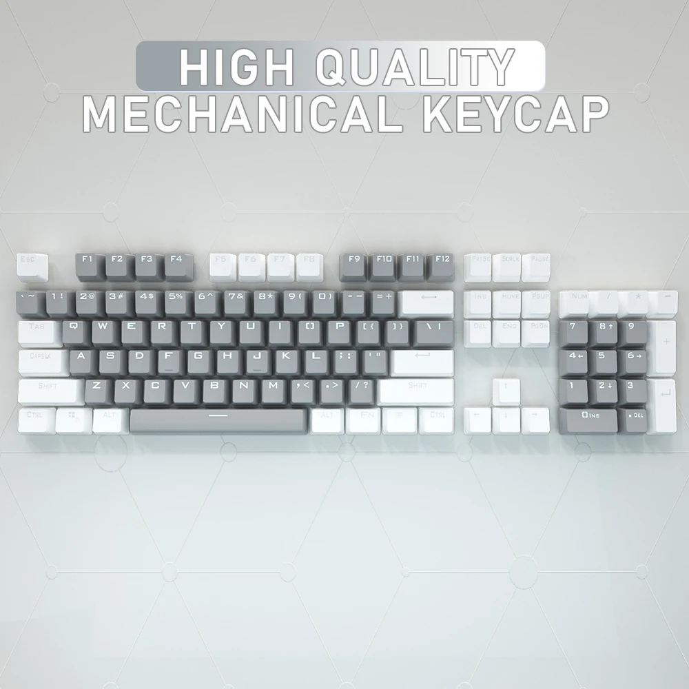 Клавишный колпачок для ключей, 106 клавиш, серый + белый