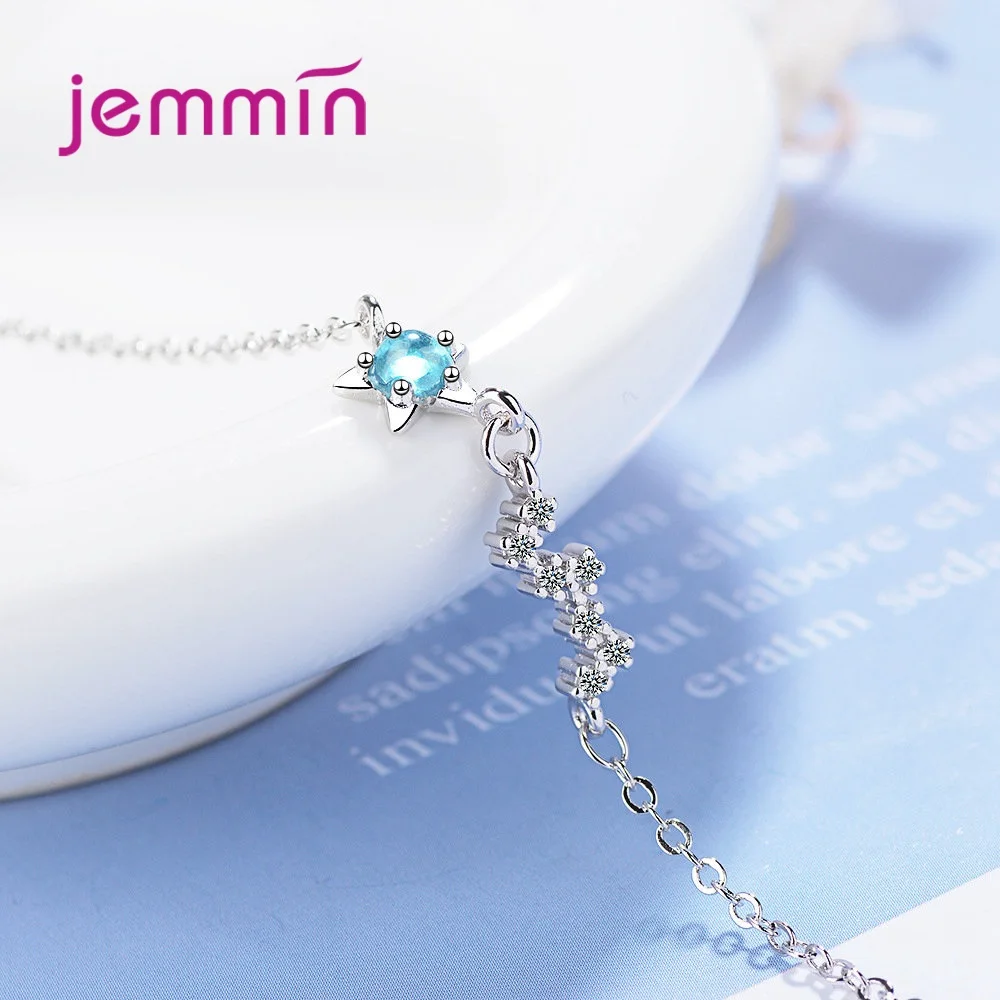 Стразы стеклянные женские браслеты из стерлингового серебра 925 пробы красивый