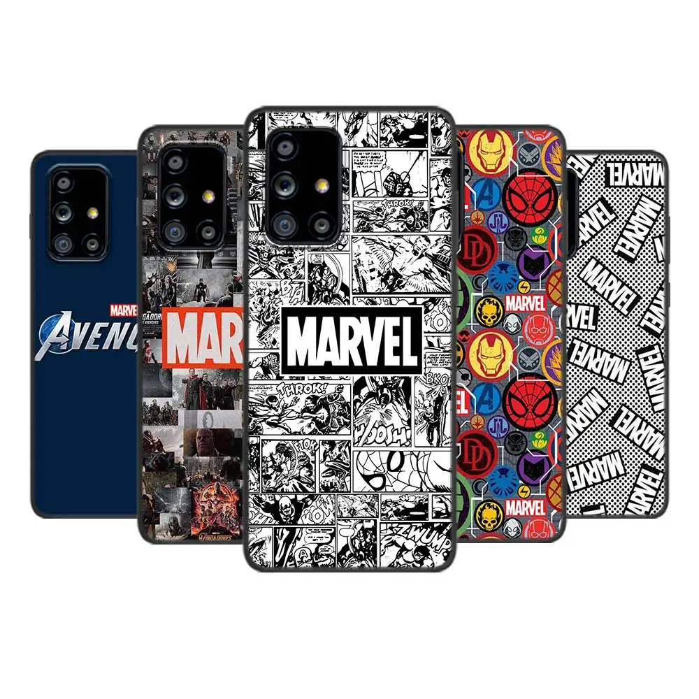 

Marvel Logo Avengers for Samsung Galaxy A72 A71 A52 A51 A91 A81 A32 A22 A21 A01 A02 4G 5G Soft Black Phone Case Cover