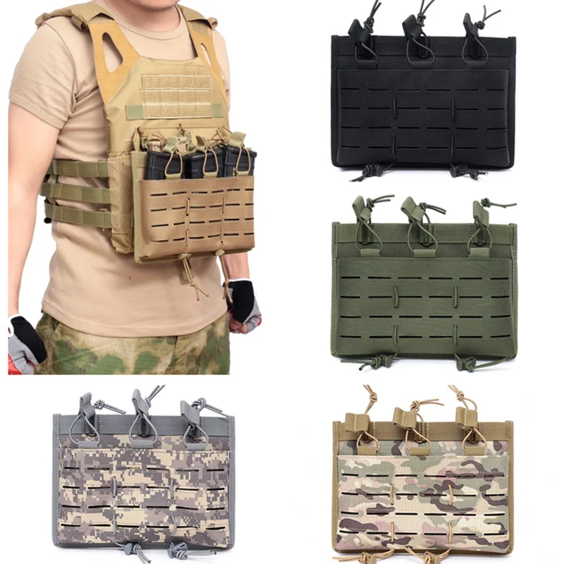 Airsoft Tactical Triple Open-Top Molle Magazine Pouch M4 M16 Mag ...