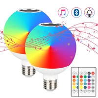 2pack smart rgb led bulb with remote control wireless bluetooth audio speaker lamp color change christmas party home lighting