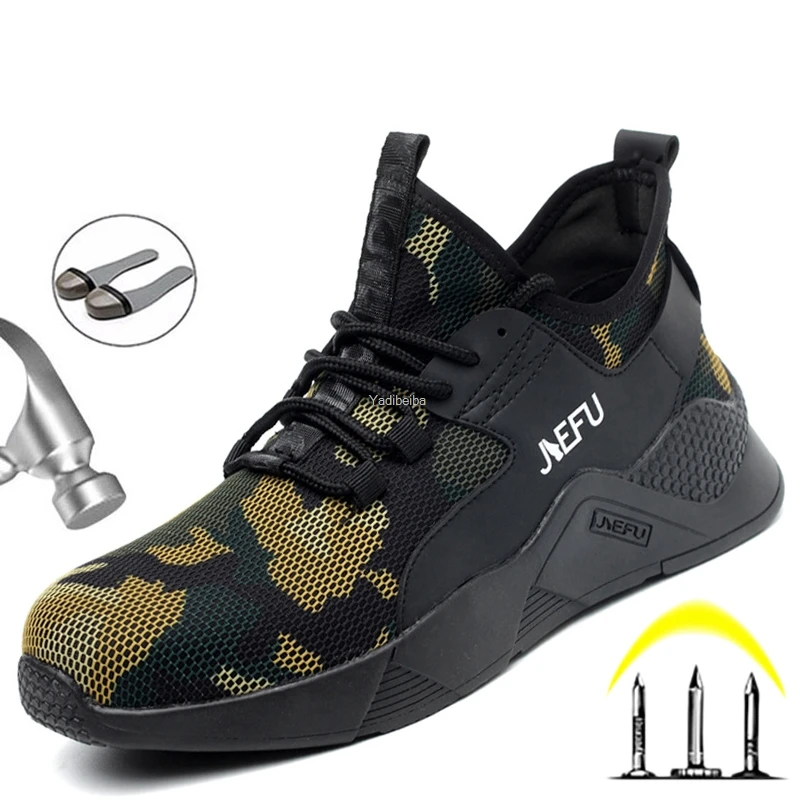 

Легкий безопасная обувь 2021 Для мужчин рабочие туфли мужской Сталь носок подносок, стальная Антипрокольная стелька Для мужчин дышащая Спорт...