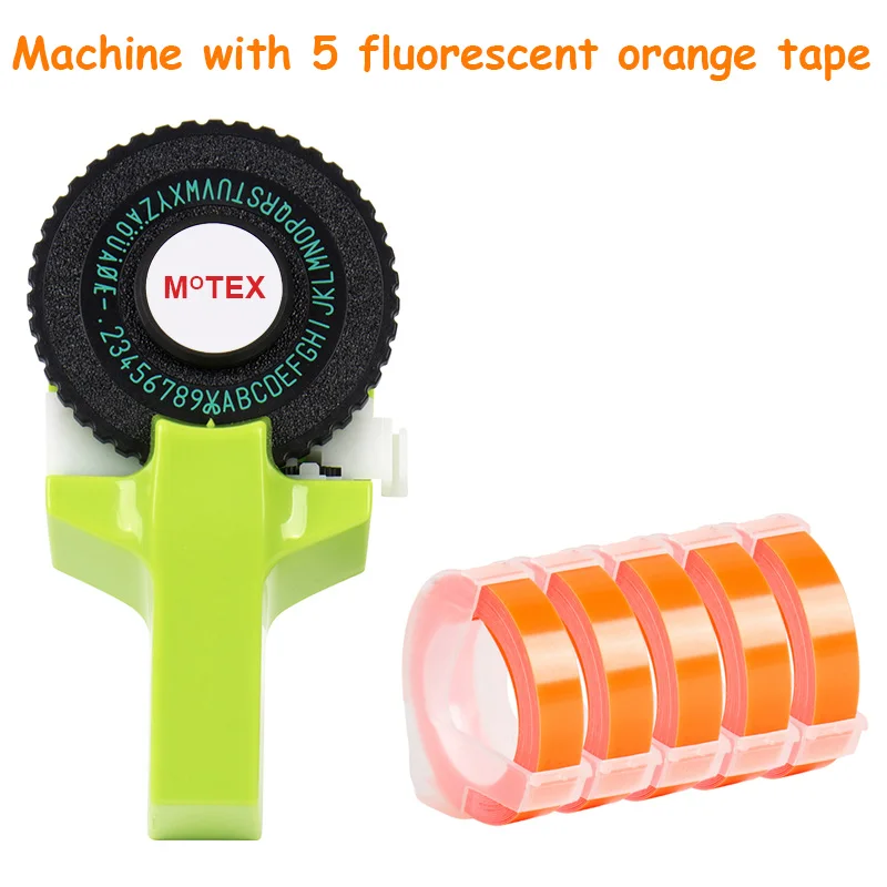 Зеленый цвет MoTex E101 принтер мини DIY Ручная Совместимость для dymo 3D тиснение ручная лента ручная машинка надпись машина - Цвет: machine with 5 tape
