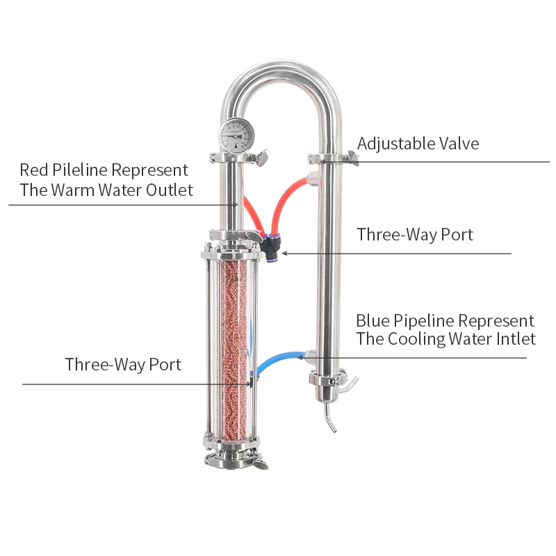 HOOLOO новые домашние тапочки сетка из чистой меди дистиллятор колонки для