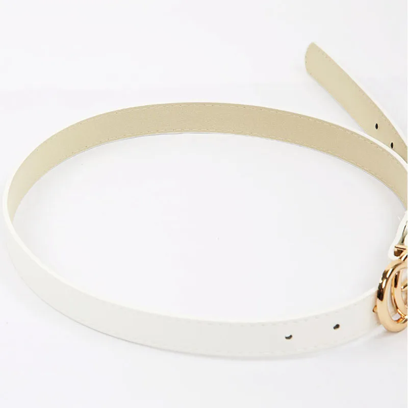 

Women Belts Gold Retro The letter Buckle Leather Waist Strap All-match Jeans Trousers Casual Black Punk Waistband