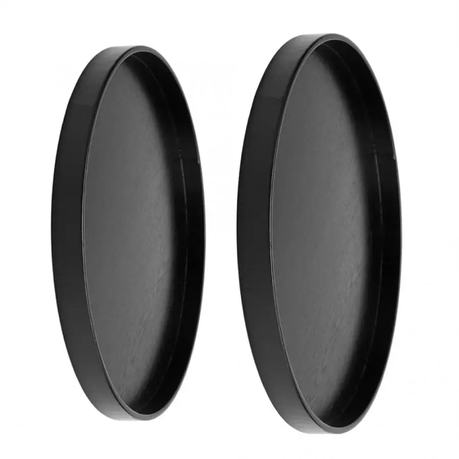 Деревянный круглый поднос черный нескользящий для чая сервировочный столик еды