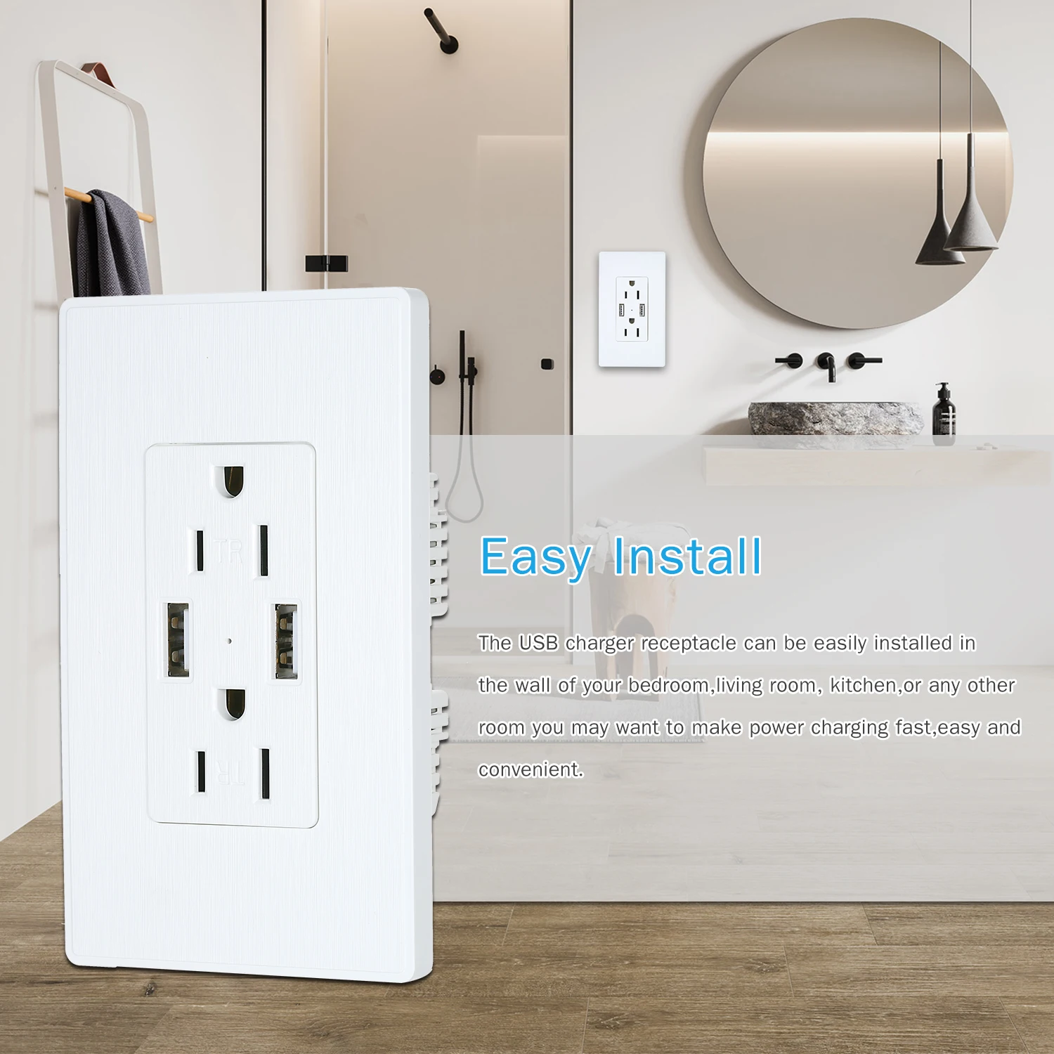 2.1A USB розетка настенное зарядное устройство 15A TR Decora с двумя usb портами