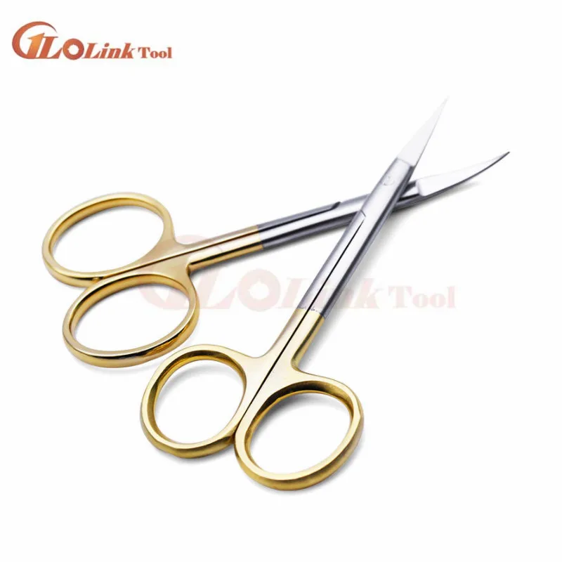 Ножницы для двойного века с золотой ручкой 9 5 см из нержавеющей стали