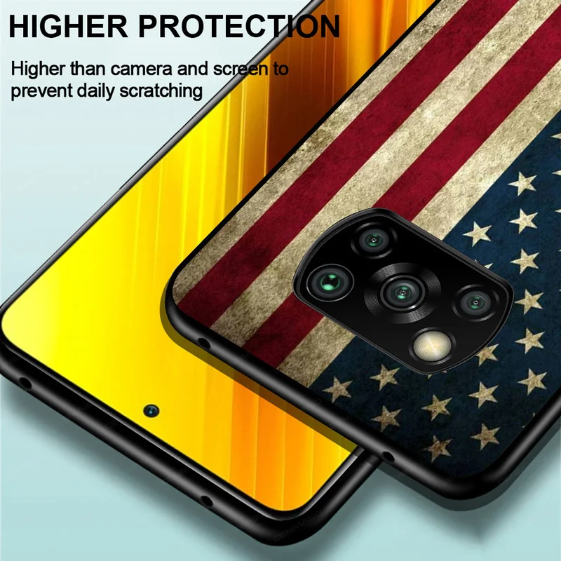 

United States American Flag For Xiaomi Poco C3 M3 M2 X3 NFC X2 F2 Pro F1 Mi Play Mix 3 A2 Lite A1 6 5 Phone Case