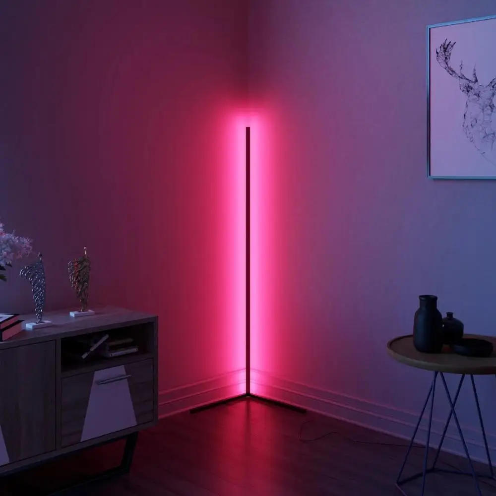 Продажа Современные RGB СВЕТОДИОДНЫЙ торшер Спальня украшение красочный напольный светильник Семья вечерние лампа прикроватный угловой стенд свет...