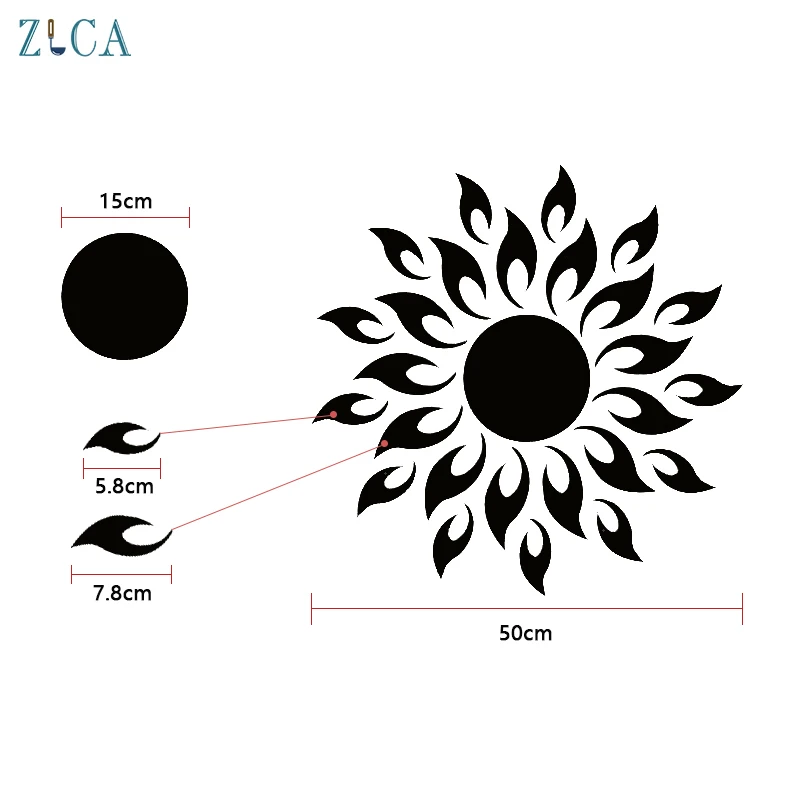 

ZLCA Mirror Sunflower 3D Wall Sticker Gold Silver Decal for Kids Room Decoration Party Wedding Living Room Decor Dropshipping
