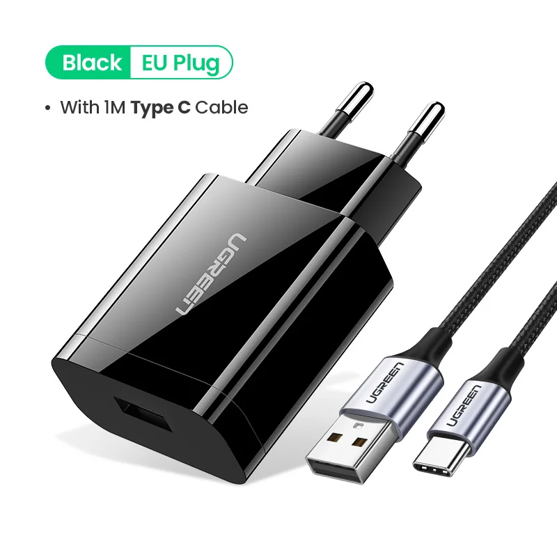 add 1M Type C Cable Ugreen Quick Charge 3,0 QC 18 W/US/UK USB Зарядное устройство QC3.0 быстро Зарядное устройство для samsung s10 Xiaomi iPhone huawei мобильного телефона Зарядное устройство - Тип штекера: add 1M Type C Cable