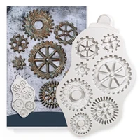 rusty gear silicone fondant resin sugarcraft mold for pastry cup cake decorating kitchen tool