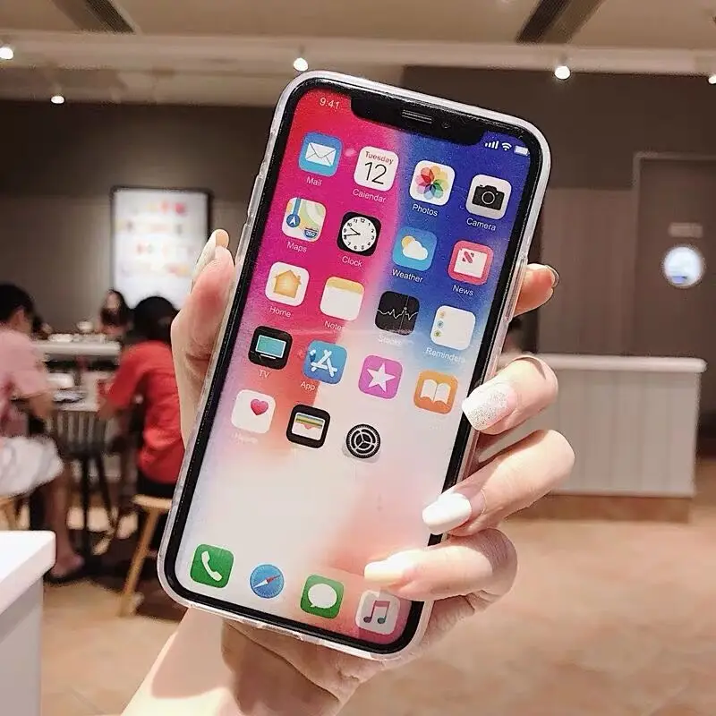Роскошный мягкий чехол PEIPENG со стразами для iPhone 7 8 6s Plus Прозрачный блестящий из