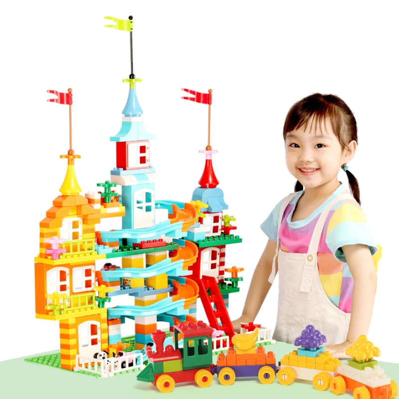 

Big Building Blocks for Children Assembly Track Puzzle Sets Children's Educational Toys 248-310pcs Plastic Kid's Toy Sets