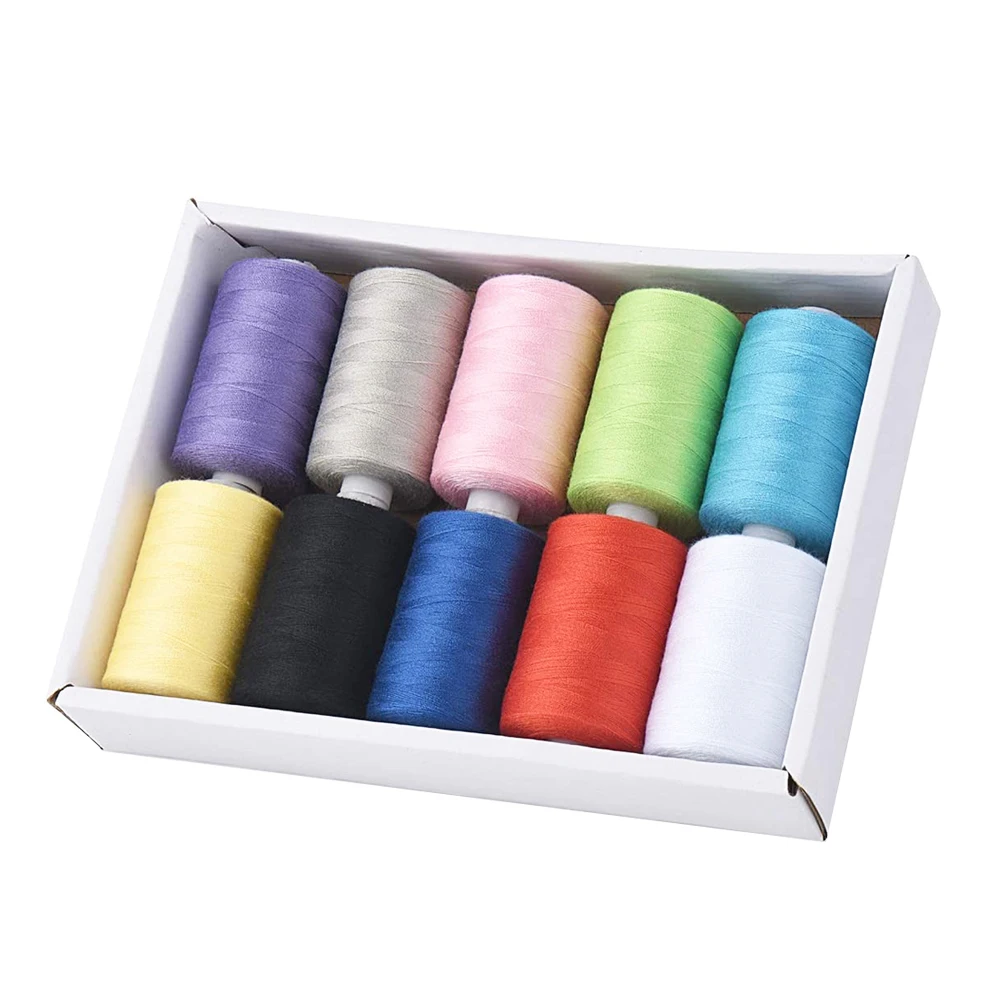 

10 Spools 1000 Yards Sewing Thread Set 40/2 Thread for Sewing Machine&Hand Needlework Quilting Polyester Thread Sewing Supplies