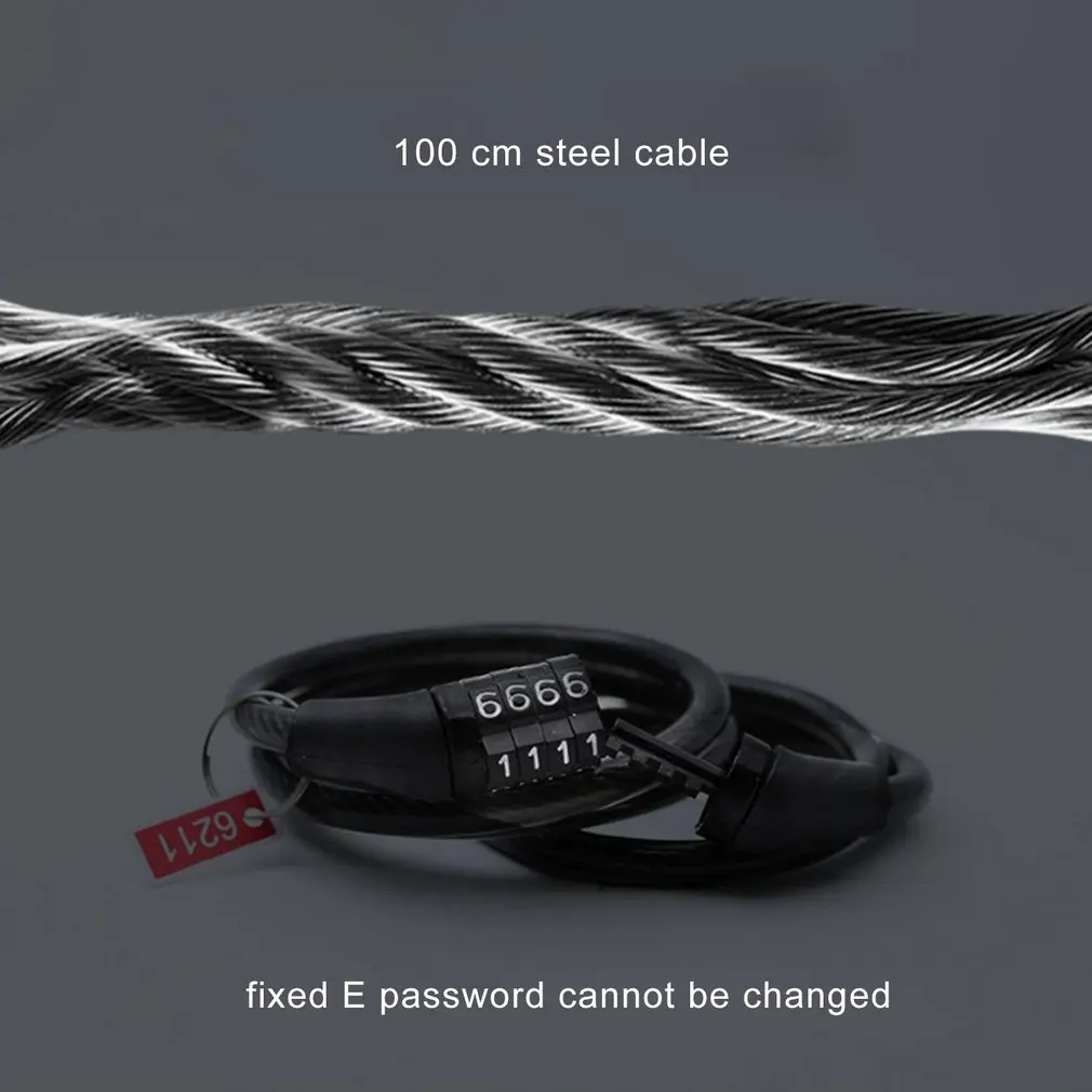 Универсальный Противоугонный замок для велосипеда катушка из нержавеющей стали