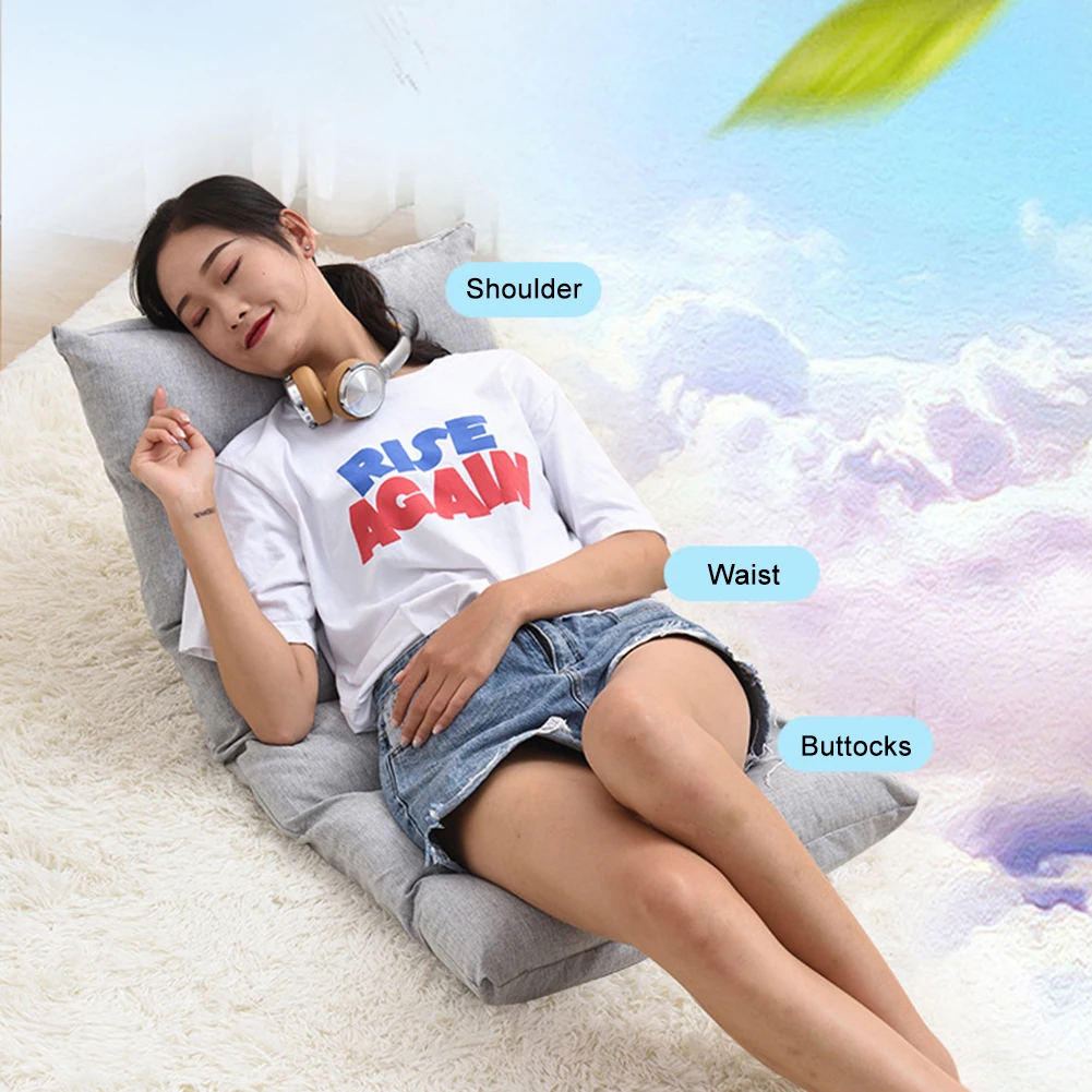 

Japanese Floor Chair Folding Adjustable Lazy Sofa Chair Floor Gaming Sofa Chair Padded Lounger Soft Recliner with Back Support