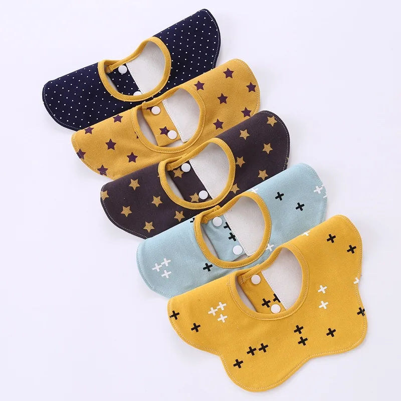

Baby Bibs 360 Degree Round Boys Girls Waterproof Bandana Absorb Bib Cloth Kids Scarf Flower Bib Accessories Baby Burp Cloths