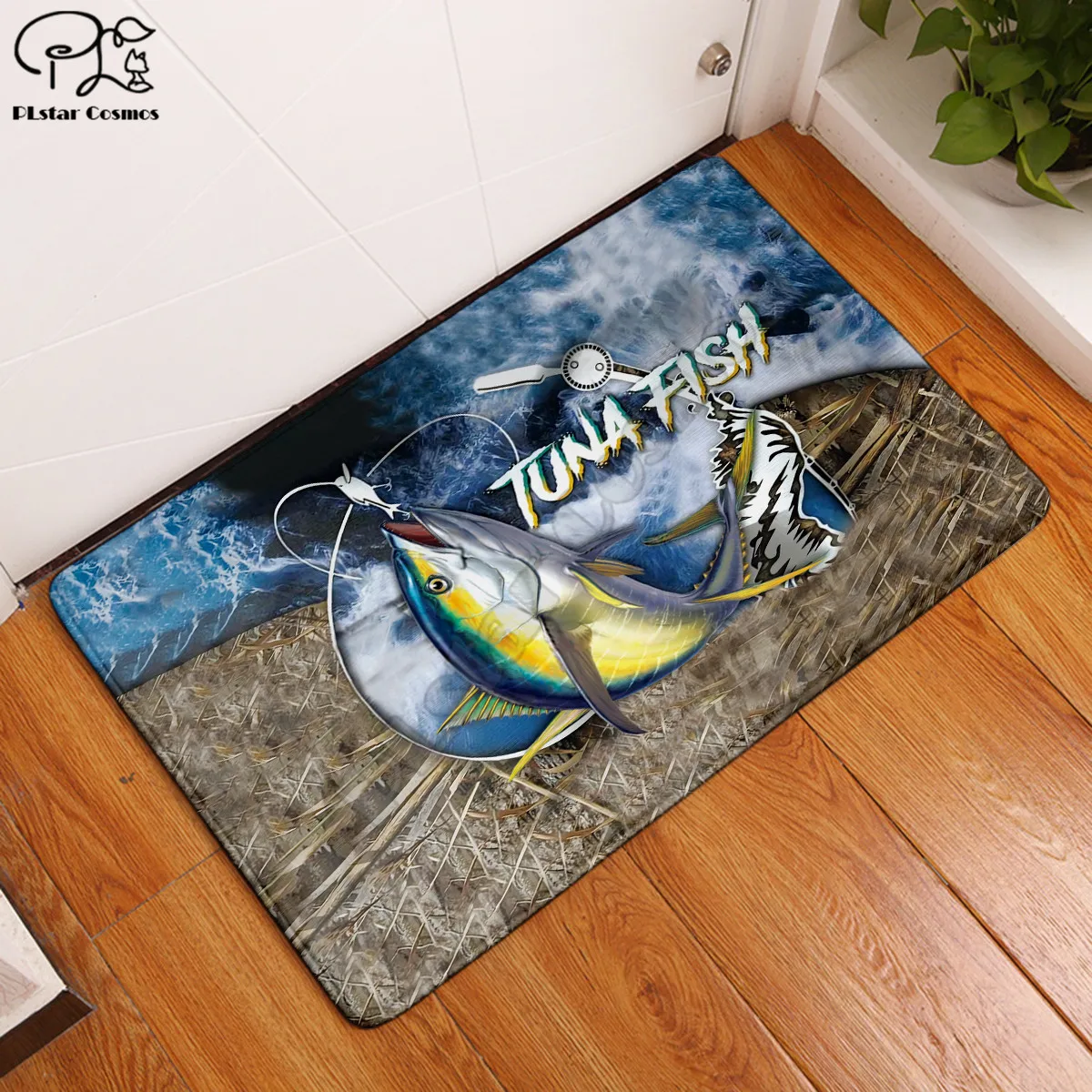 

Tuna Fish Plush Vintage Cassette Tape Indoor Doormat Non Slip Door Floor Mats Carpet Rugs Decor Porch Doormat
