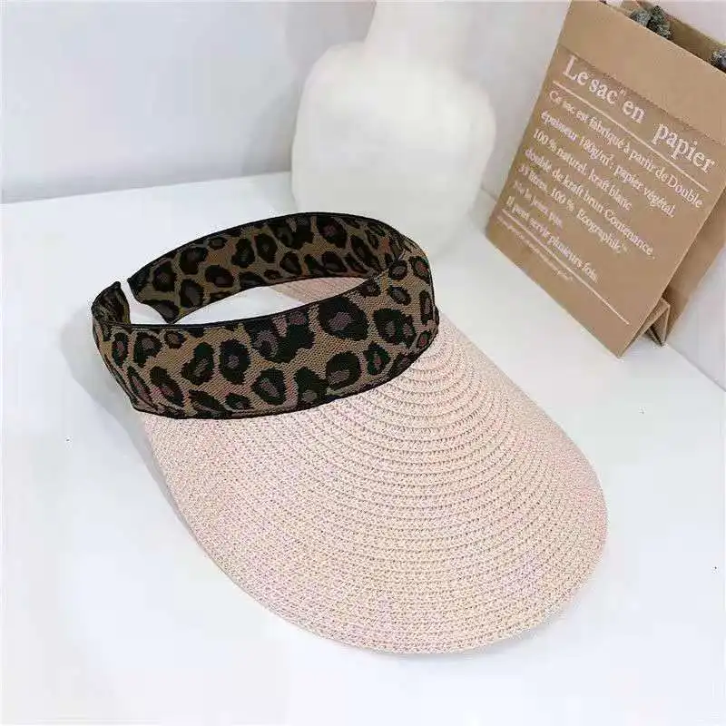 

Summer leopard empty hat web celebrity new wide brim hat fashion sun hat