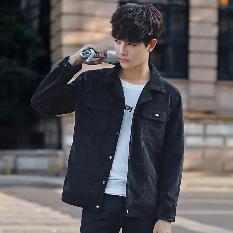 Куртка мужская Вельветовая в стиле оверсайз модная уличная одежда хип-хоп Бомбер