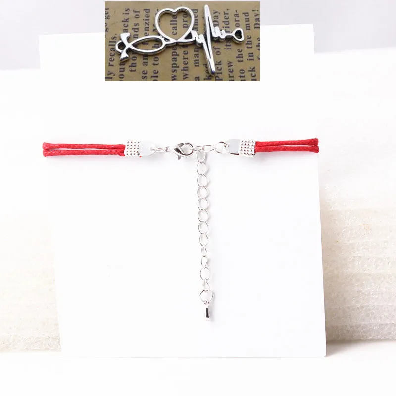 Браслет с волнистым сердечком романтичный электрокардиограммой браслет