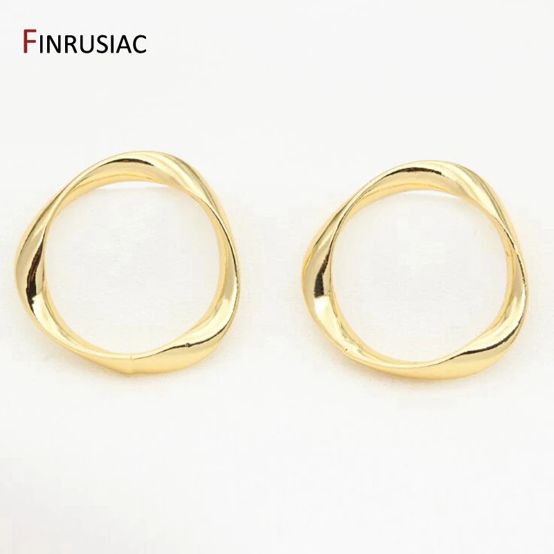 Изготовление сережек поставки 925 Серебряные иглы 14K позолоченные скрученный круг