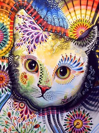 5D Diy Вышивка бисером животное кошка Алмазная мозаика картины алмазные Животные