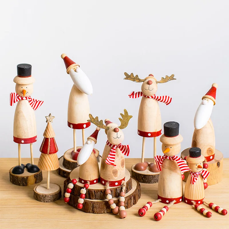 Скандинавские рождественские украшения скульптура в виде бревен Санта Клауса
