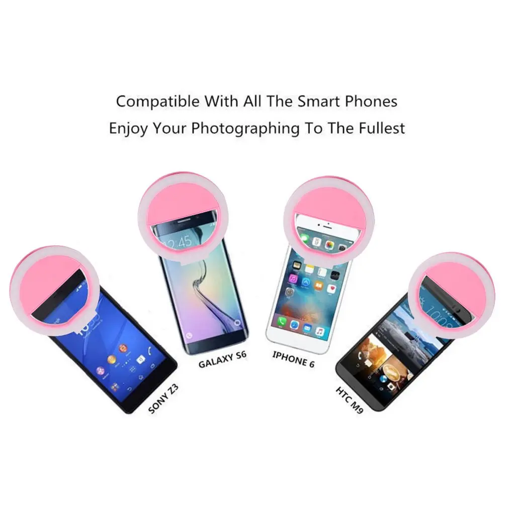 

Universal Selfie LED Ring Flash Light Portable Mobile Phone 36 LEDS Selfie Lamp Luminous Ring Clip For iPhone 8 7 6 Plus Samsung