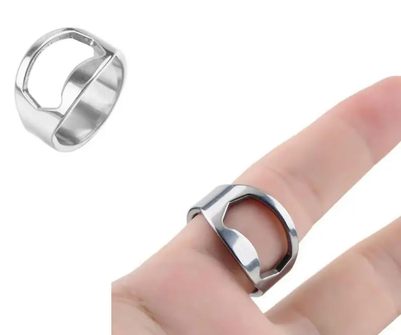 2000pcs/lot Stainless Steel Finger Ring Bottle Opener Bar Beer tool Openers Mini 20mm 22mm SN082