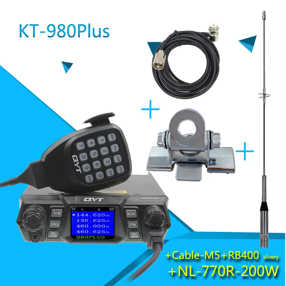 KT-980plus-antenna QYT KT-980 PLUS мощный 75 Вт VHF/55 Вт UHF двухдиапазонный четырехдиапазонный резервный KT-980Plus DTMF Функция Мобильная рация - Цвет: KT-980plus-antenna
