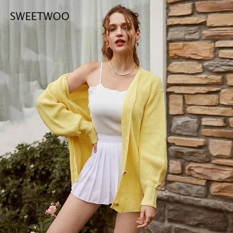 

Женский трикотажный кардиган с V-образным вырезом, на раннюю осень и зиму